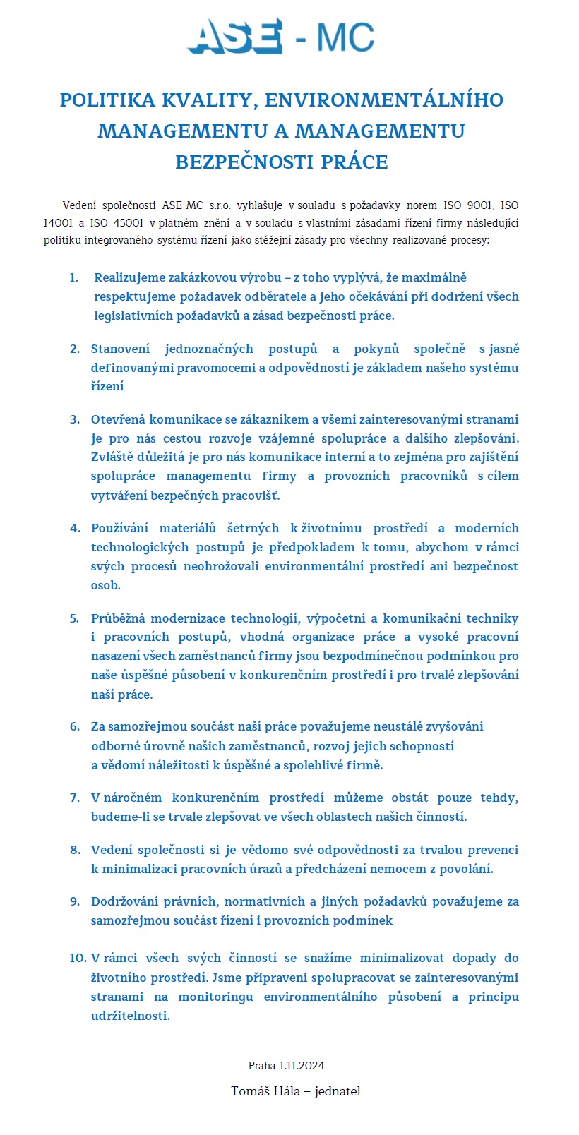 Politika kvality